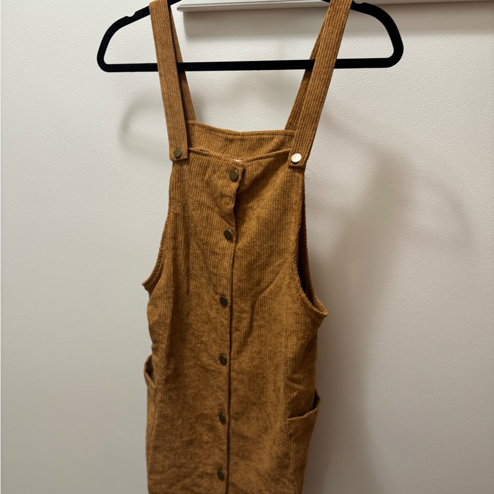 Brown Corduroy Pinafore Dress